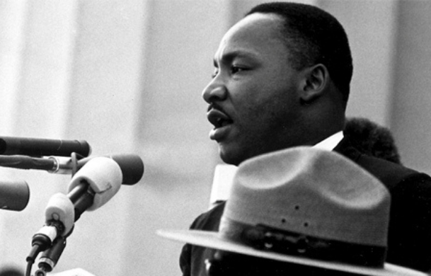 Martin Luther King, Jr. giving a speech.